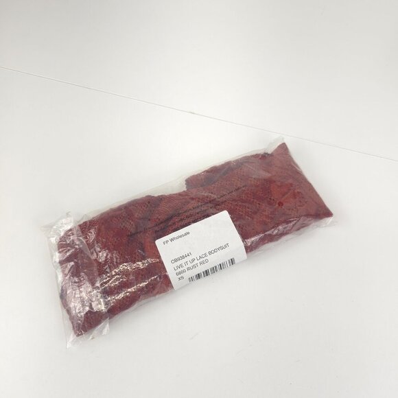 Free People  Intimately Live It Up Lace Body Suit Rust Red NWT XS - Picture 4 of 10